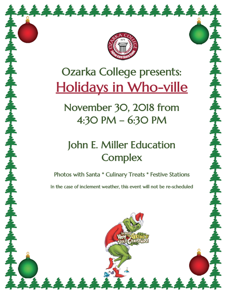 Ozarka College to host Holidays in Who-ville