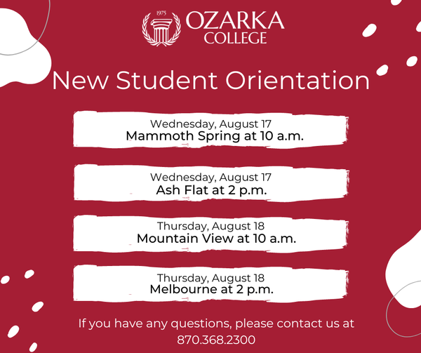 New Student Orientation for Fall 2022